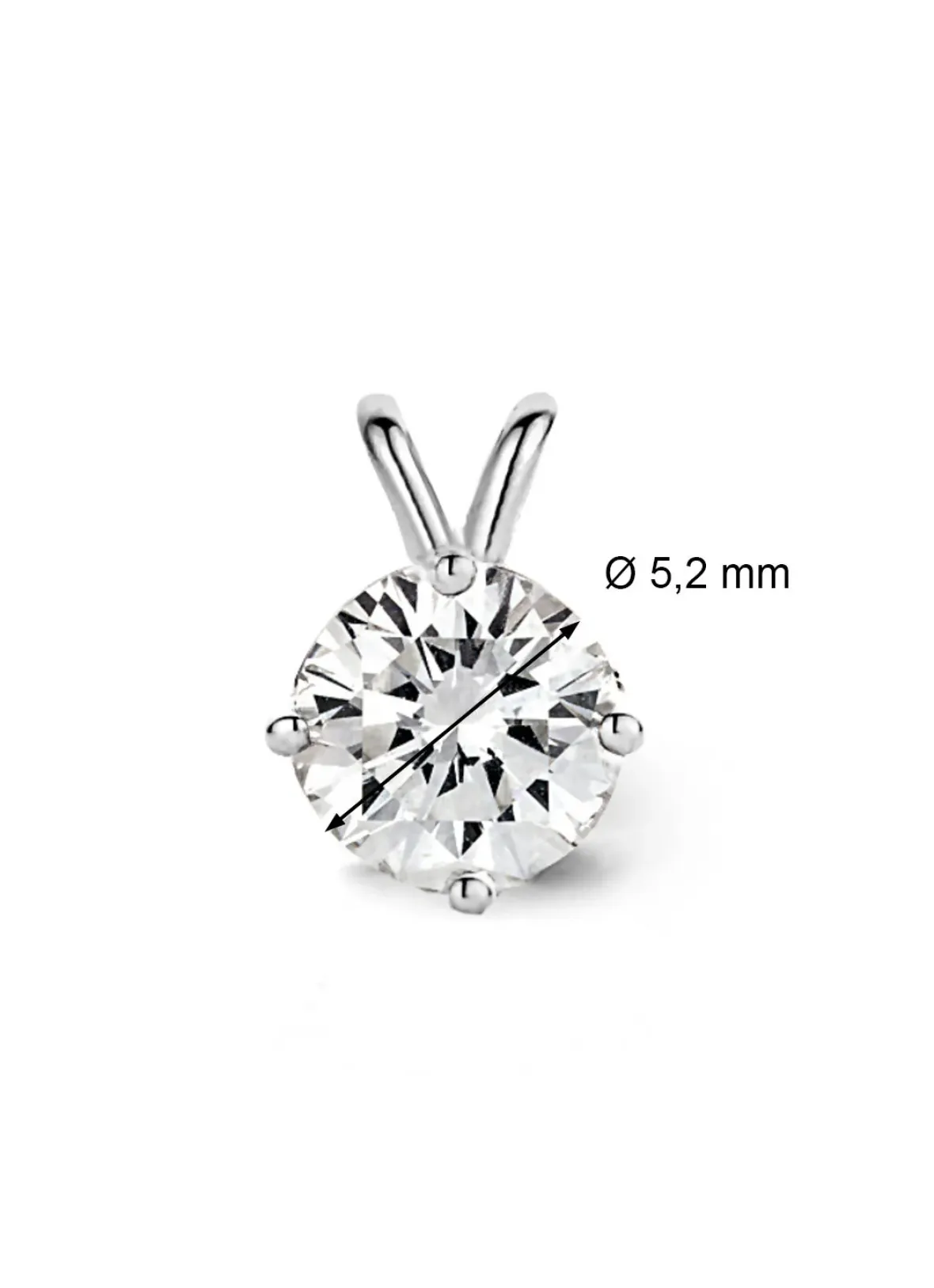 Diamond Point Solitair C|Solitair Classic<Witgouden hanger, 0.63 ct diamant, Groeibriljant
