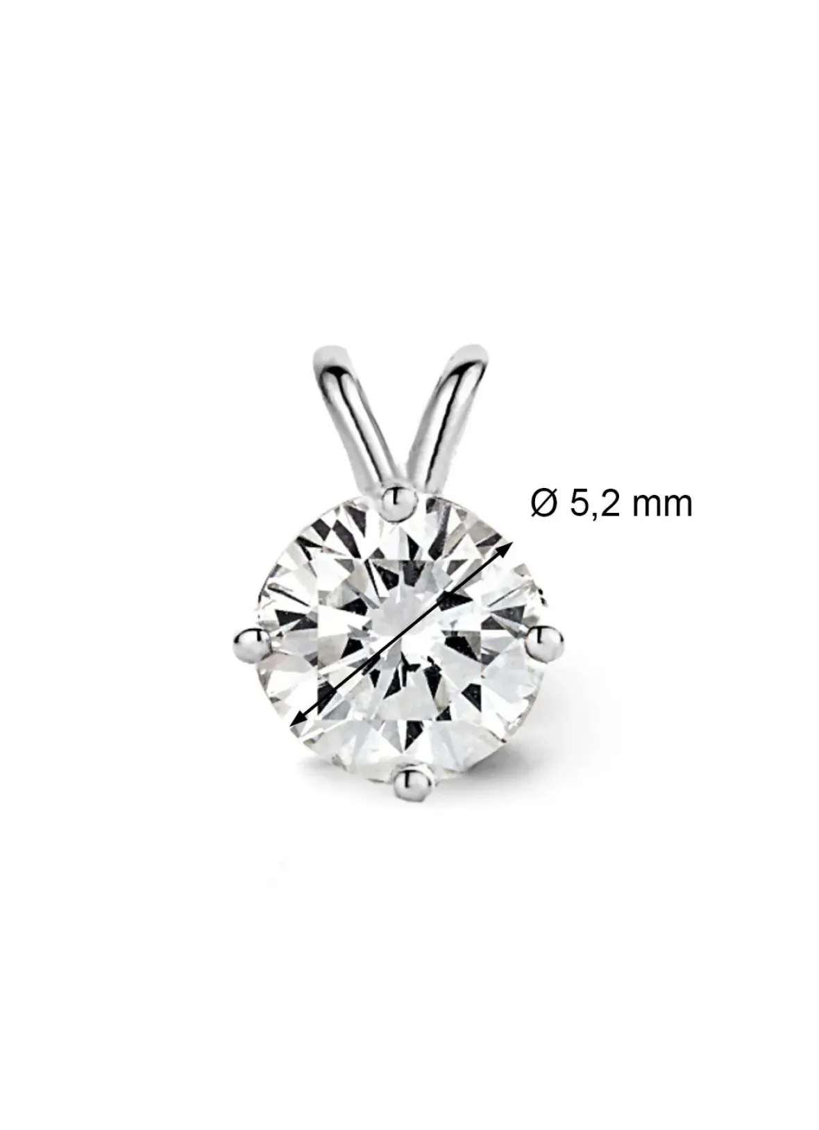 Diamond Point Solitair C|Solitair Classic<Witgouden hanger, 0.69 ct diamant, Groeibriljant