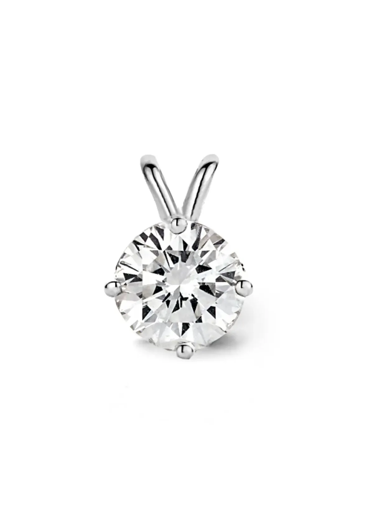Diamond Point Solitair C|Solitair Classic<Witgouden hanger, 0.75 ct diamant, Groeibriljant