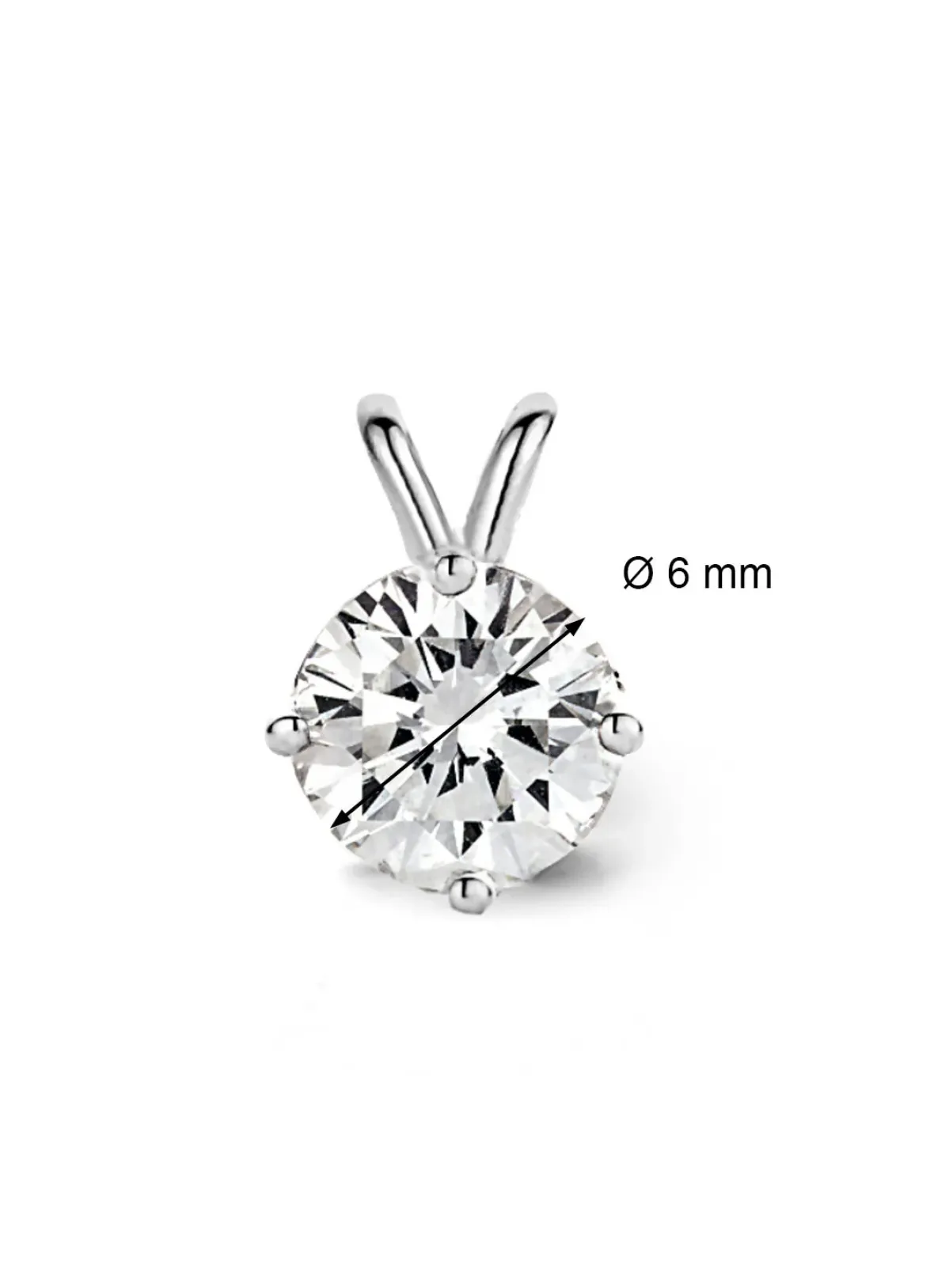 Diamond Point Solitair C|Solitair Classic<Witgouden hanger, 0.77 ct diamant, Groeibriljant
