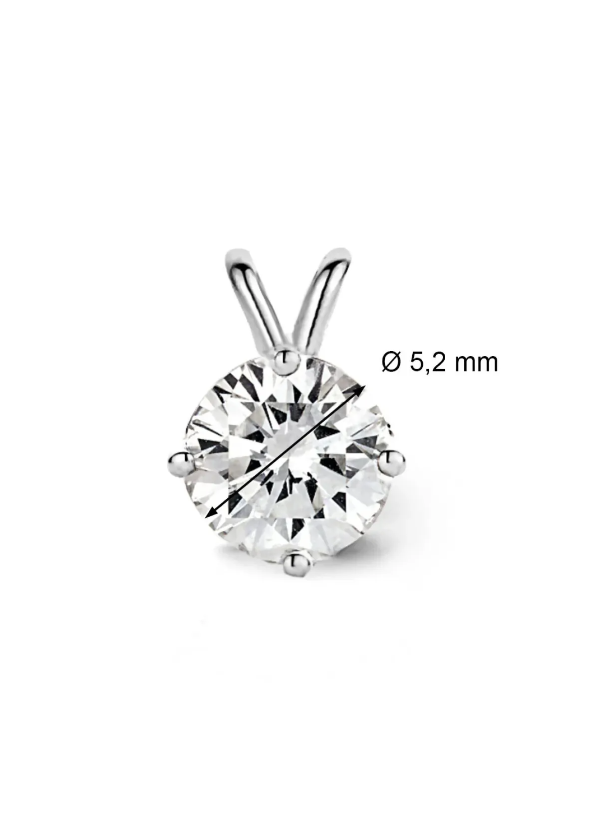 Diamond Point Solitair C|Solitair Classic<Witgouden hanger, 0.58 ct diamant, Groeibriljant