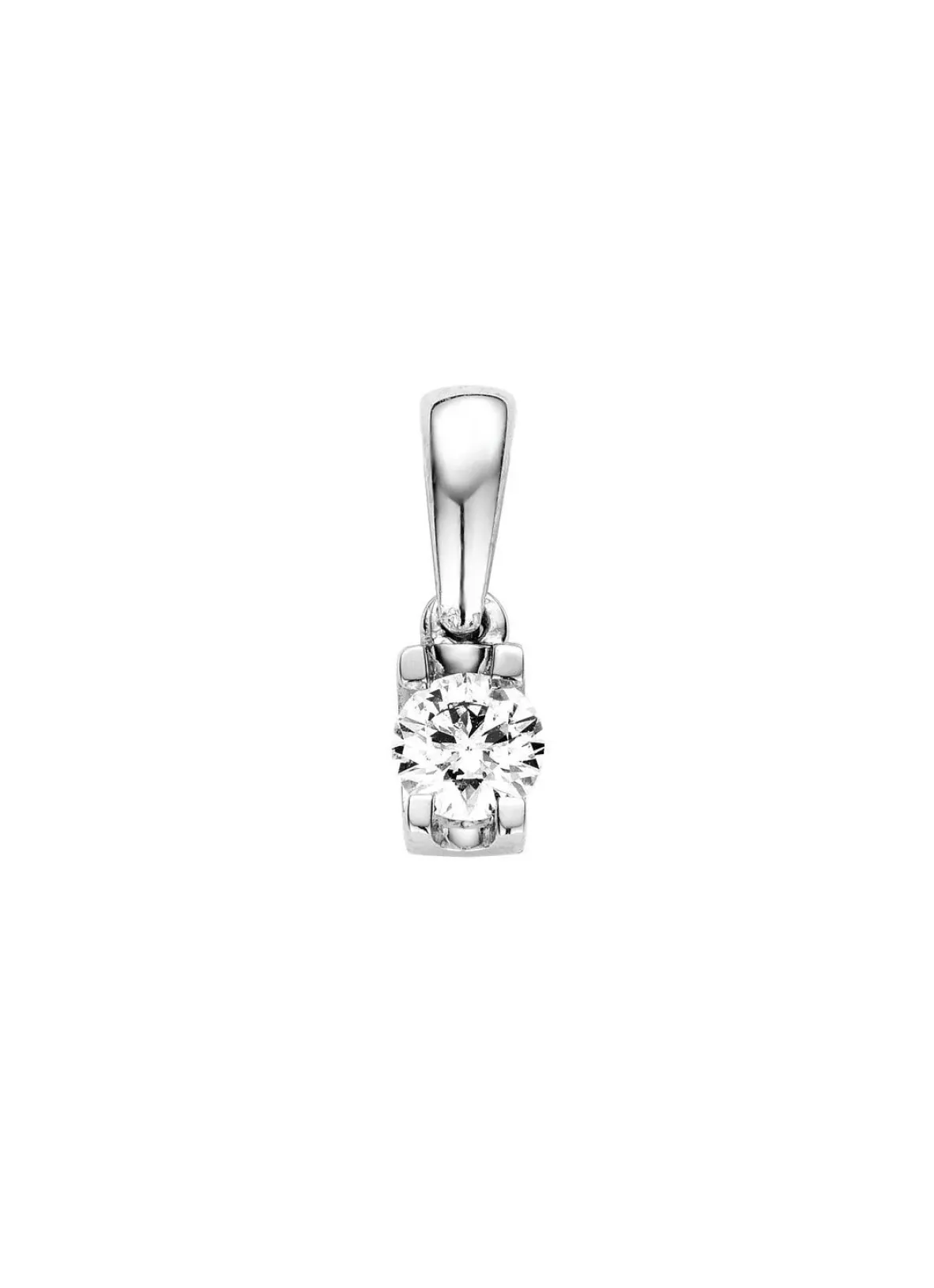 Diamond Point Solitair C|Groeibriljant Hangers<Witgouden hanger, 0.12 ct diamant, Groeibriljant