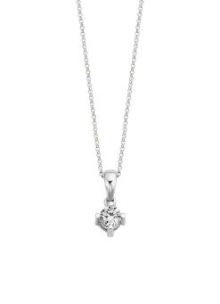 Diamond Point Losse Hangers|Witgouden Bruidssieraden<Witgouden hanger, 0.16 ct diamant, Hearts & Arrows