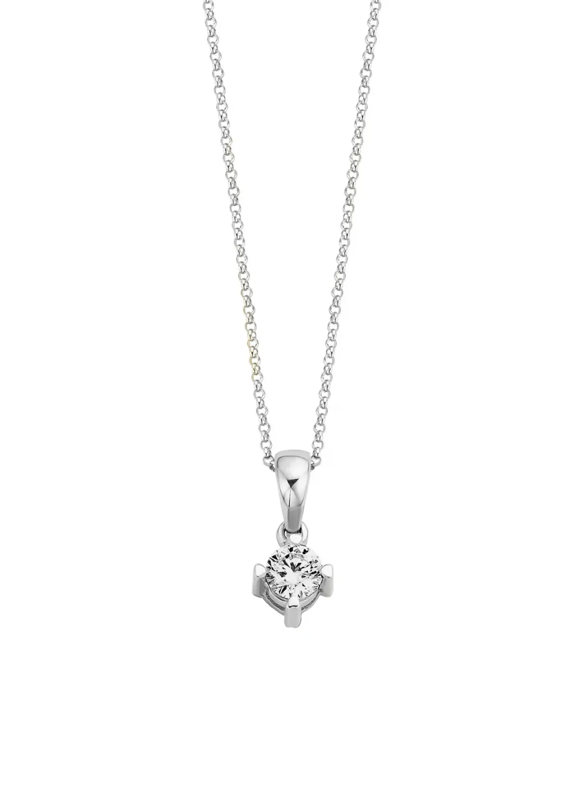Diamond Point Losse Hangers|Witgouden Bruidssieraden<Witgouden hanger, 0.16 ct diamant, Hearts & Arrows