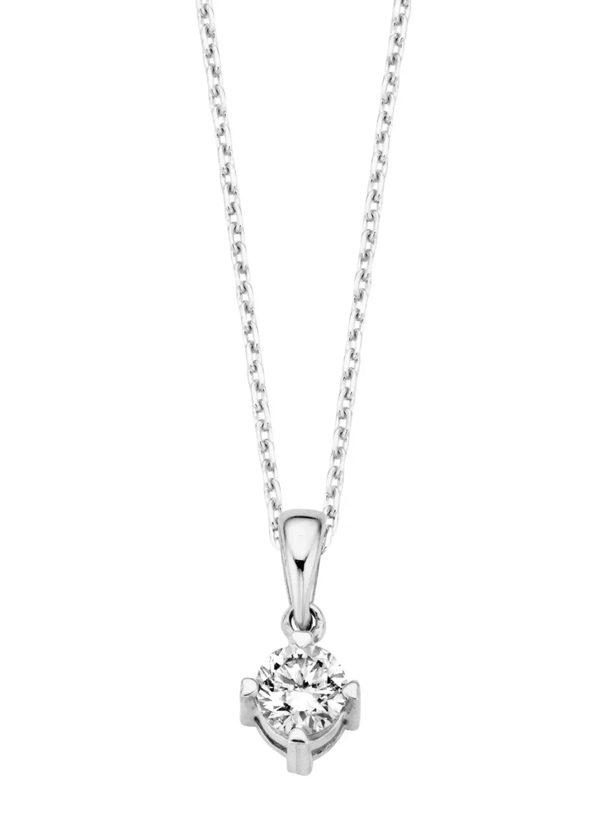 Diamond Point Losse Hangers|Witgouden Bruidssieraden<Witgouden hanger, 0.25 ct diamant, Hearts & Arrows