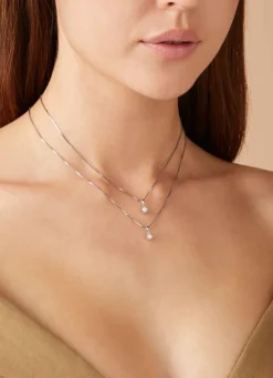 Diamond Point Losse Hangers|Witgouden Bruidssieraden<Witgouden hanger, 0.25 ct diamant, Hearts & Arrows