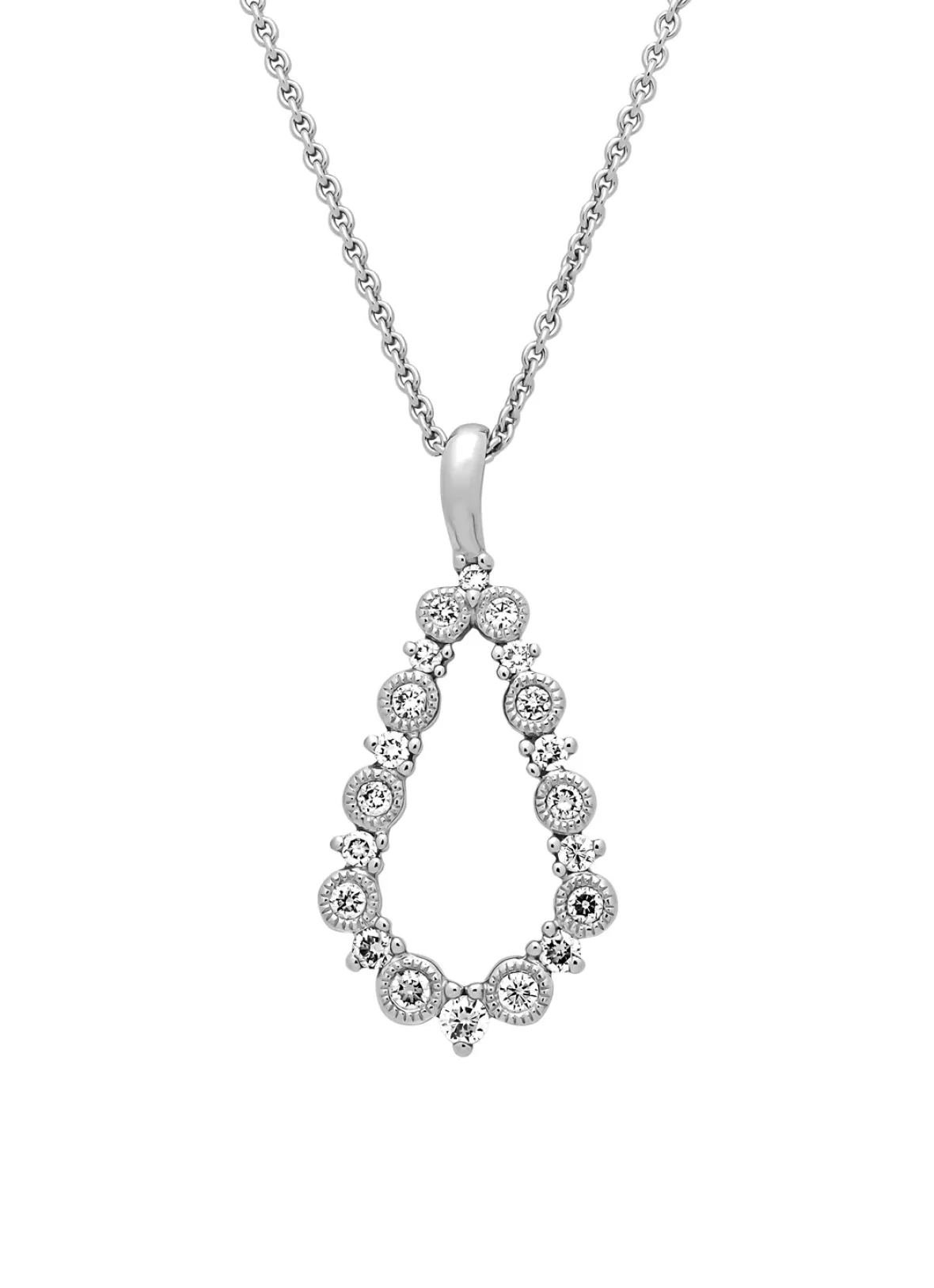 Diamond Point Losse Hangers|Witgouden Bruidssieraden<Witgouden hanger, 0.33 ct diamant, Since 1904