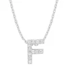 Diamond Point Letter Hangers|Losse Hangers<Witgouden hanger F, 0.04 ct diamant, Alphabet