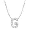Diamond Point Letter Hangers|Losse Hangers<Witgouden hanger G, 0.05 ct diamant, Alphabet