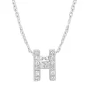 Diamond Point Letter Hangers|Losse Hangers<Witgouden hanger H, 0.05 ct diamant, Alphabet
