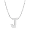 Diamond Point Letter Hangers|Losse Hangers<Witgouden hanger J, Alphabet