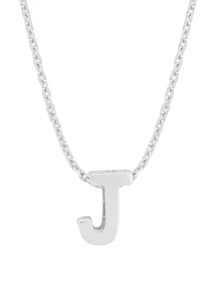 Diamond Point Letter Hangers|Losse Hangers<Witgouden hanger J, Alphabet
