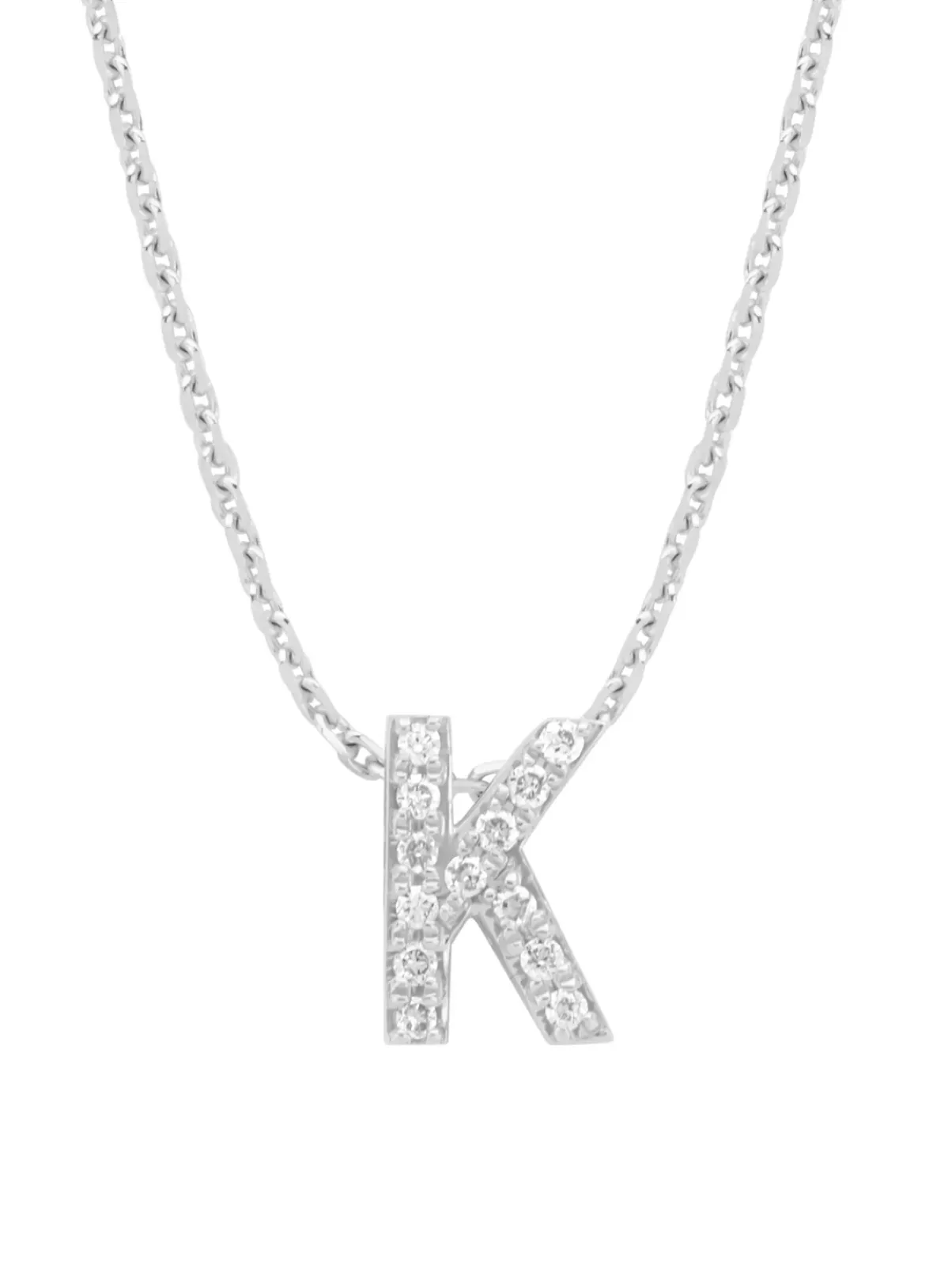 Diamond Point Letter Hangers|Losse Hangers<Witgouden hanger K, 0.05 ct diamant, Alphabet