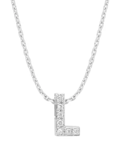 Diamond Point Letter Hangers|Losse Hangers<Witgouden hanger L, 0.03 ct diamant, Alphabet