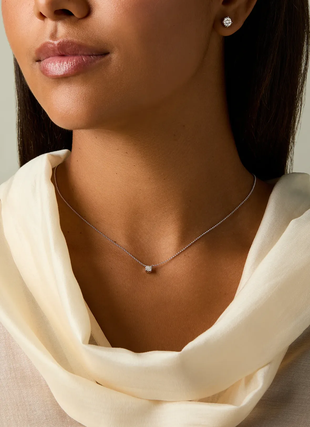 Diamond Point Witgouden Colliers|Diamanten Colliers<Witgouden hanger met collier, 0.09 ct diamant, Enchanted