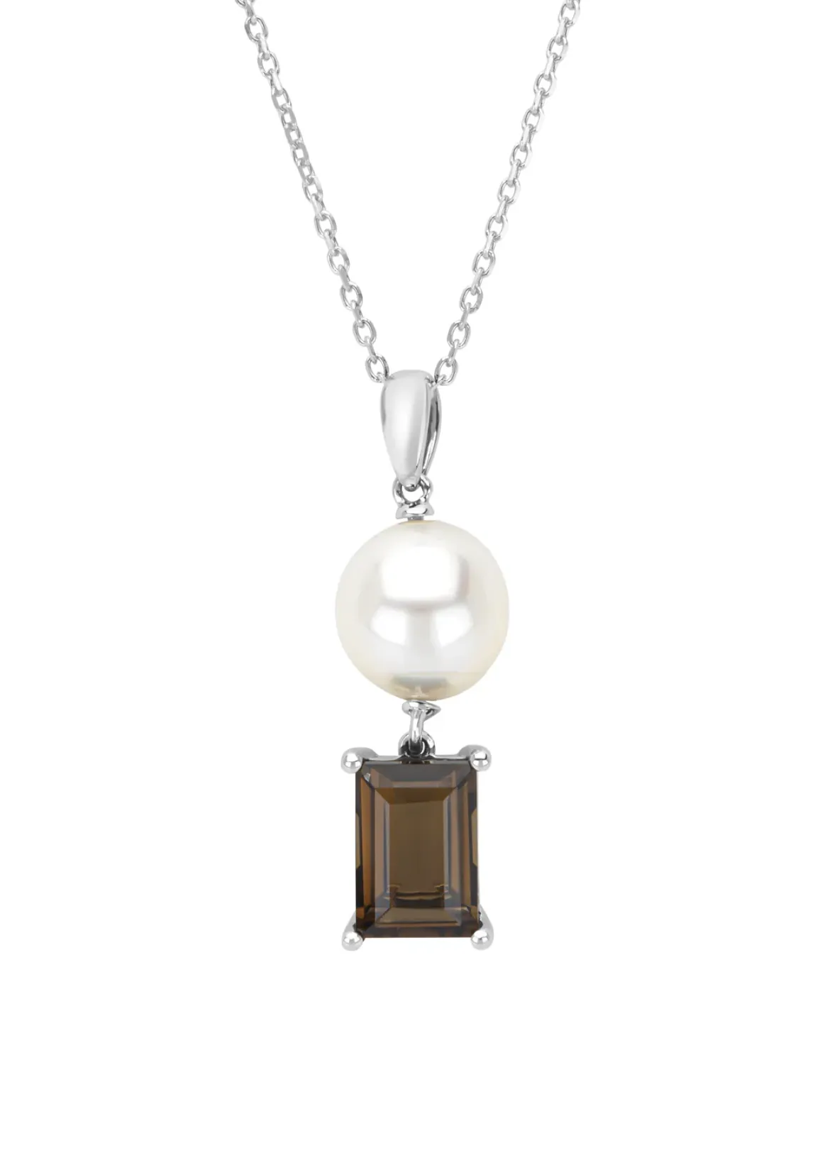 Diamond Point Witgouden Colliers|Colliers Met Kleurstenen<Witgouden hanger met collier, 0.98 ct rookkwarts, Rivièra