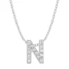 Diamond Point Letter Hangers|Losse Hangers<Witgouden hanger N, 0.05 ct diamant, Alphabet