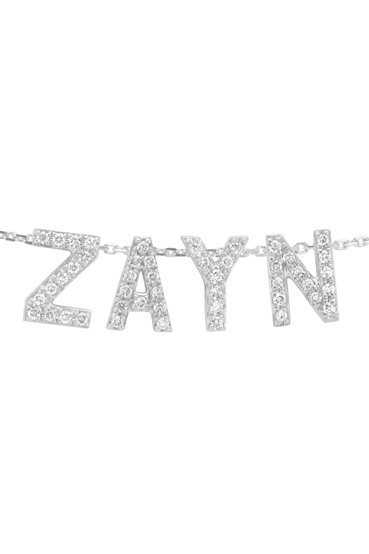 Diamond Point Letter Hangers|Losse Hangers<Witgouden hanger N, 0.05 ct diamant, Alphabet