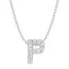 Diamond Point Letter Hangers|Losse Hangers<Witgouden hanger P, 0.05 ct diamant, Alphabet