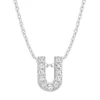 Diamond Point Letter Hangers|Losse Hangers<Witgouden hanger U, 0.05 ct diamant, Alphabet