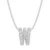 Diamond Point Letter Hangers|Losse Hangers<Witgouden hanger W, 0.06 ct diamant, Alphabet