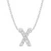 Diamond Point Letter Hangers|Losse Hangers<Witgouden hanger X, 0.05 ct diamant, Alphabet
