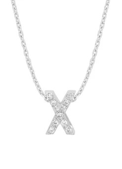 Diamond Point Letter Hangers|Losse Hangers<Witgouden hanger X, 0.05 ct diamant, Alphabet