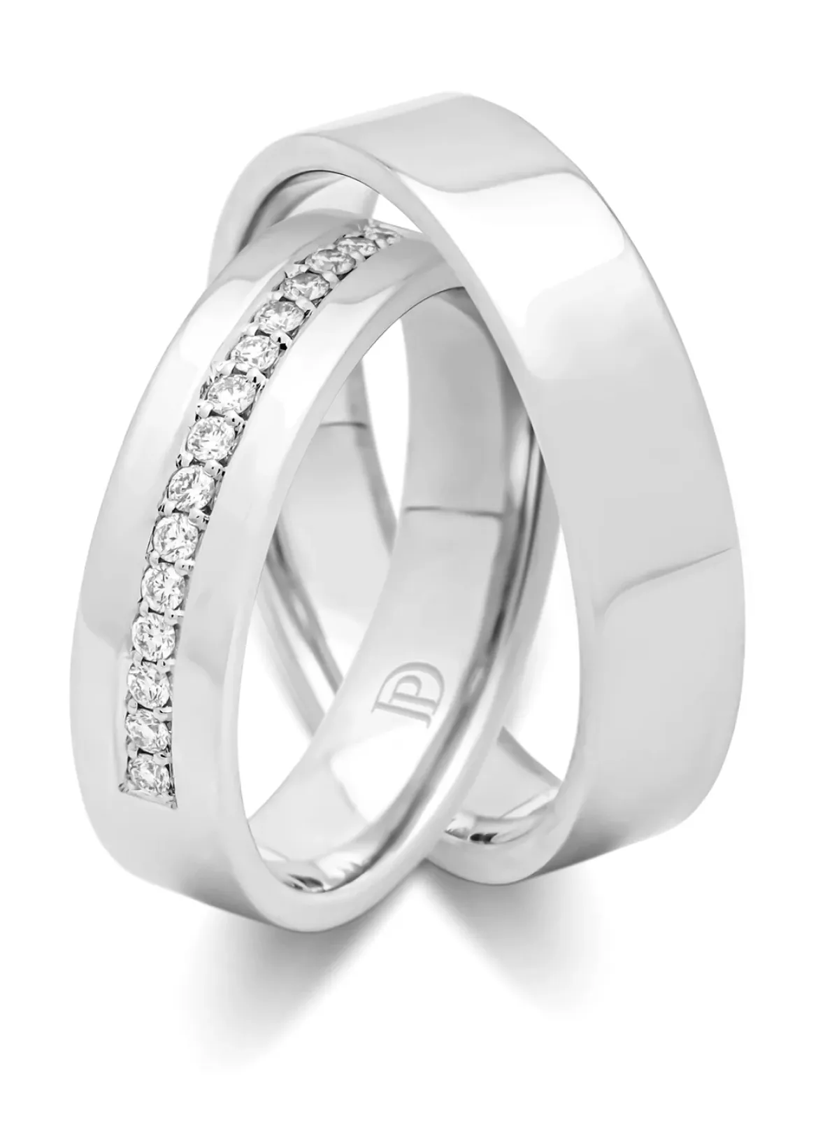 Diamond Point Witgouden Ringen|Trouwringen Voor Mannen<Witgouden 14 kt trouwring, Wedding