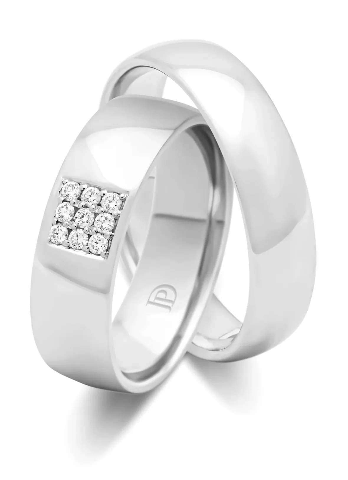 Diamond Point Witgouden Ringen|Trouwringen Voor Mannen<Witgouden 18 kt trouwring, Wedding