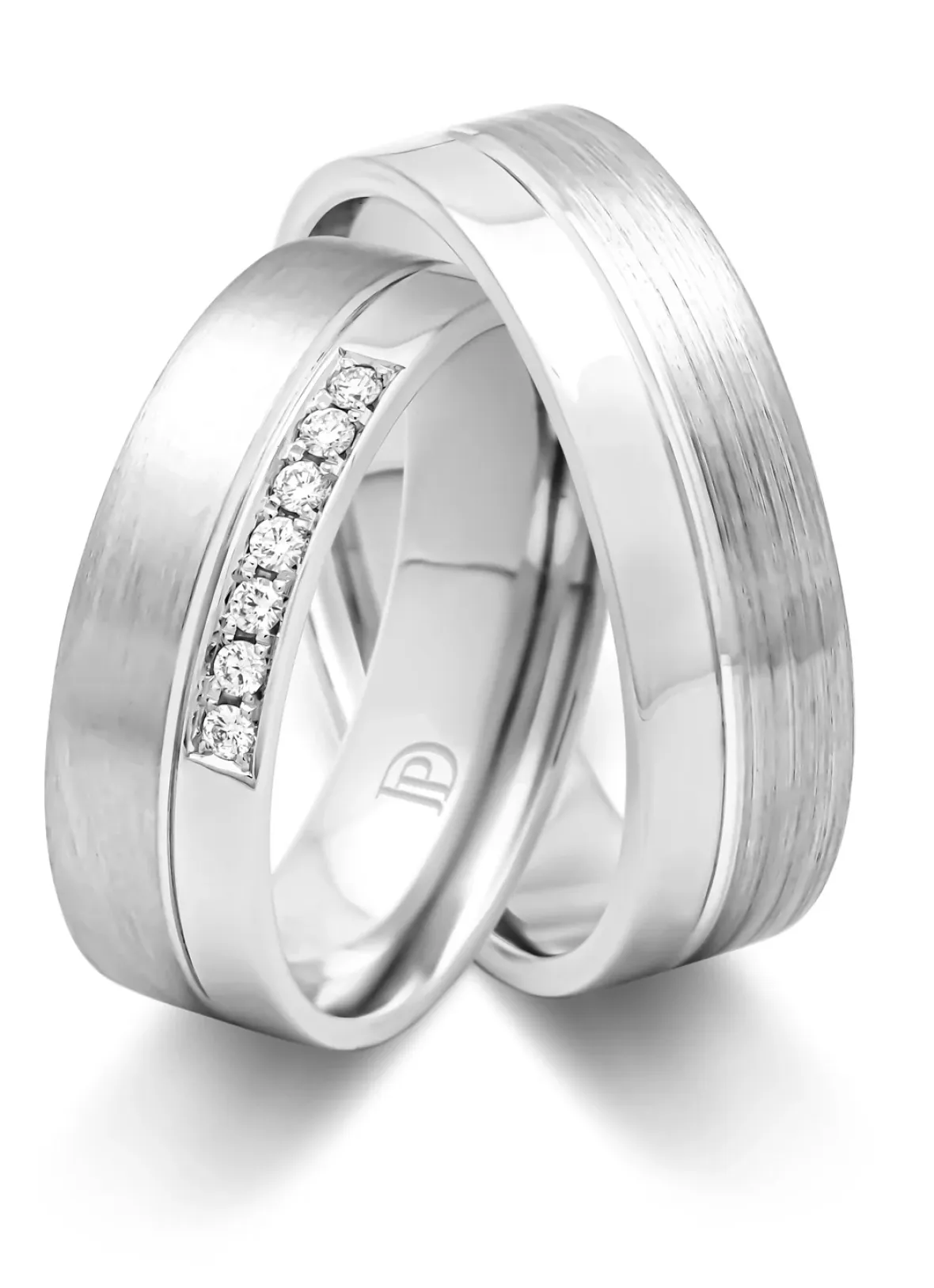 Diamond Point Witgouden Ringen|Trouwringen Voor Mannen<Witgouden 14 kt trouwring, Wedding
