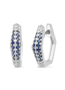 Diamond Point Witgouden Oorsieraden|Oorsieraden Met Kleurstenen<Witgouden oorsieraden, 0.30 ct blauwe saffier, Ensemble