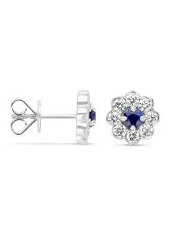 Diamond Point Witgouden Oorsieraden|Oorsieraden Met Kleurstenen<Witgouden oorsieraden, 0.40 ct blauwe saffier, Majestic