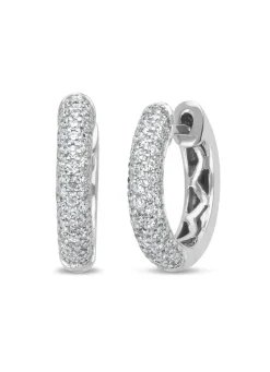 Diamond Point Witgouden Oorsieraden|Diamanten Oorsieraden<Witgouden oorsieraden, 0.51 ct diamant, Caviar