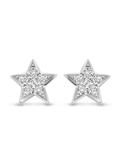 Diamond Point Witgouden Oorsieraden|Diamanten Oorsieraden<Witgouden oorsieraden, 0.03 ct diamant, Cosmic