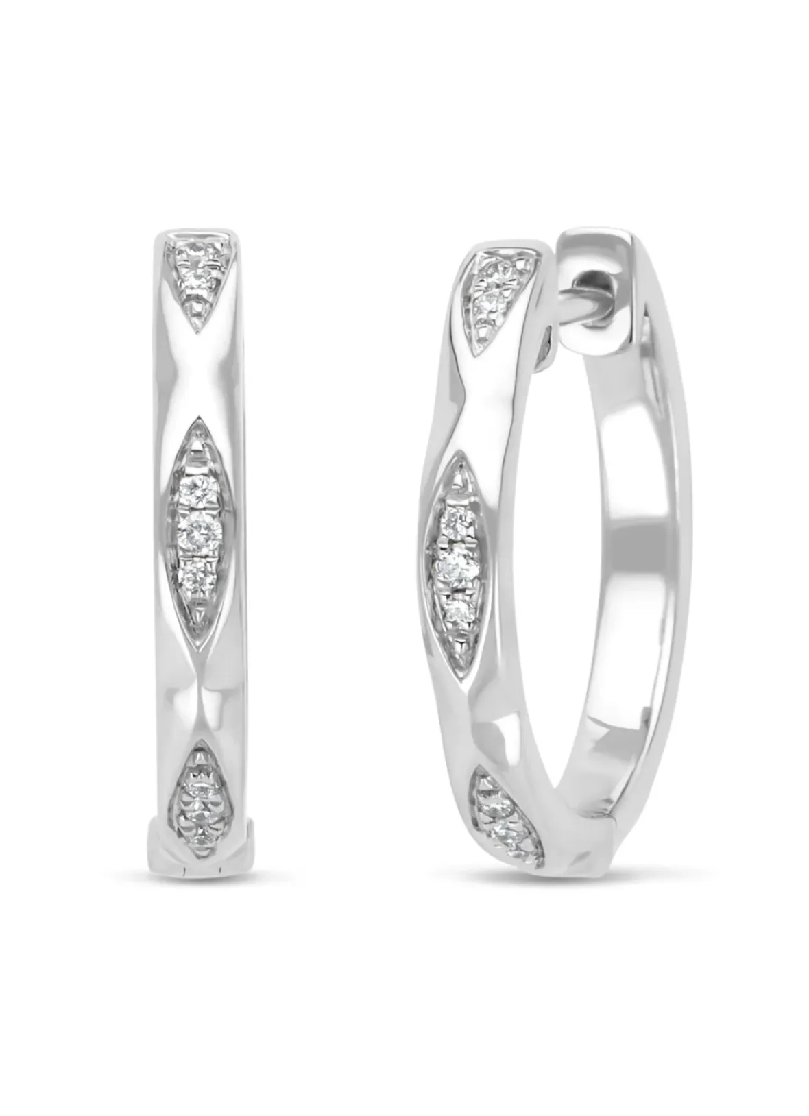 Diamond Point Witgouden Oorsieraden|Diamanten Oorsieraden<Witgouden oorsieraden, 0.06 ct diamant, Ensemble