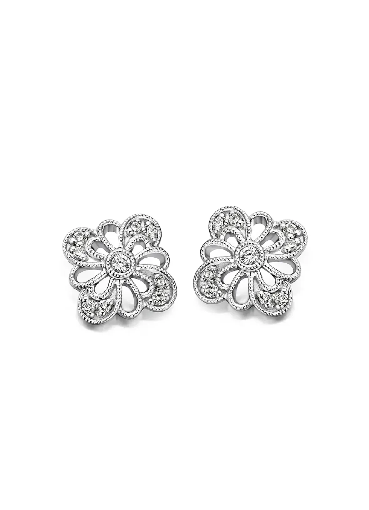 Diamond Point Witgouden Oorsieraden|Diamanten Oorsieraden<Witgouden oorsieraden, 0.14 ct diamant, Since 1904