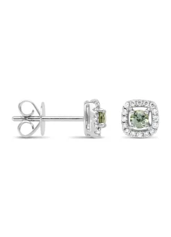 Diamond Point Witgouden Oorsieraden|Oorsieraden Met Kleurstenen<Witgouden oorsieraden, 0.29 ct groene saffier, Empress