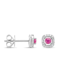 Diamond Point Witgouden Oorsieraden|Oorsieraden Met Kleurstenen<Witgouden oorsieraden, 0.33 ct robijn, Empress