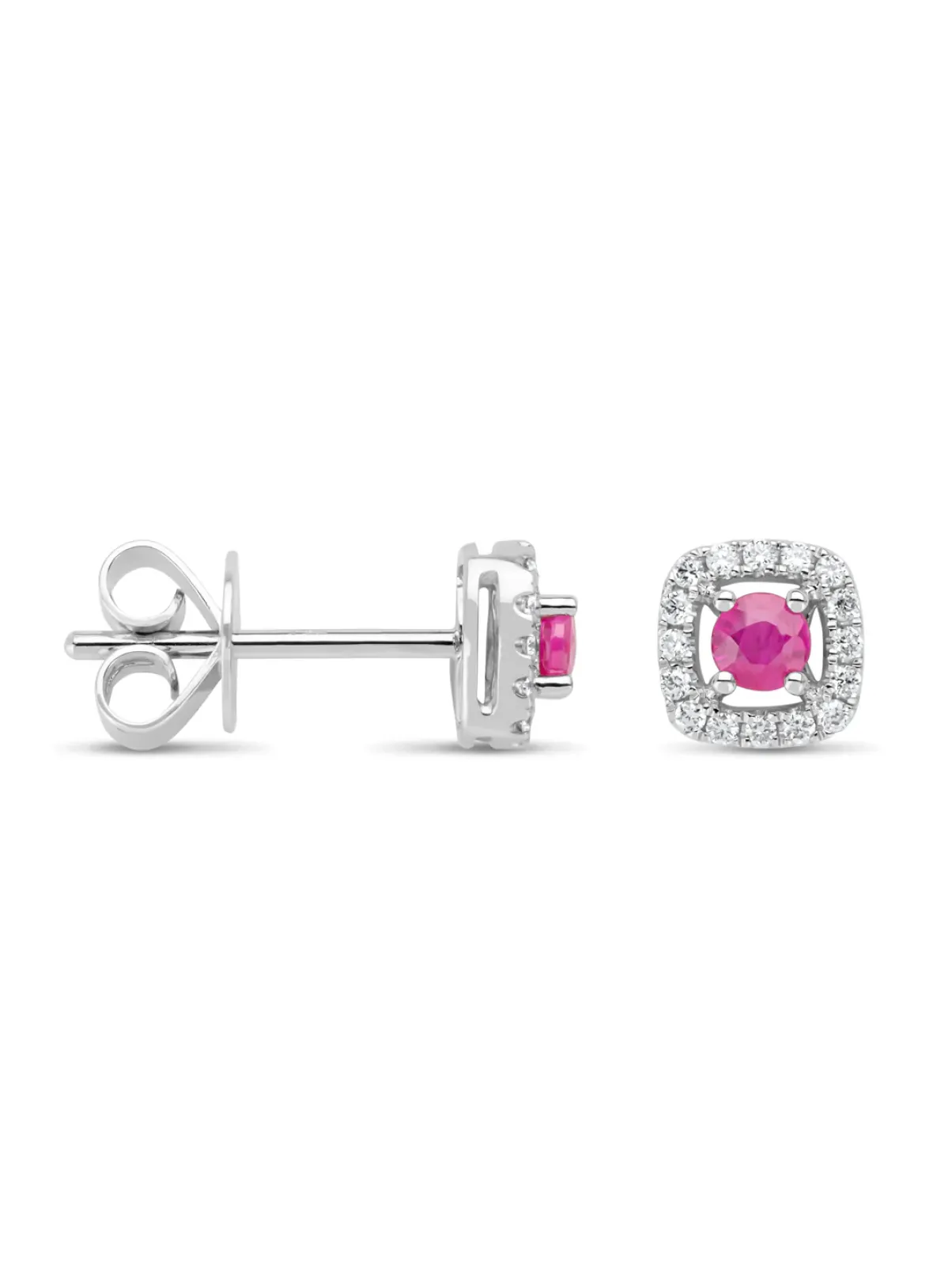 Diamond Point Witgouden Oorsieraden|Oorsieraden Met Kleurstenen<Witgouden oorsieraden, 0.33 ct robijn, Empress