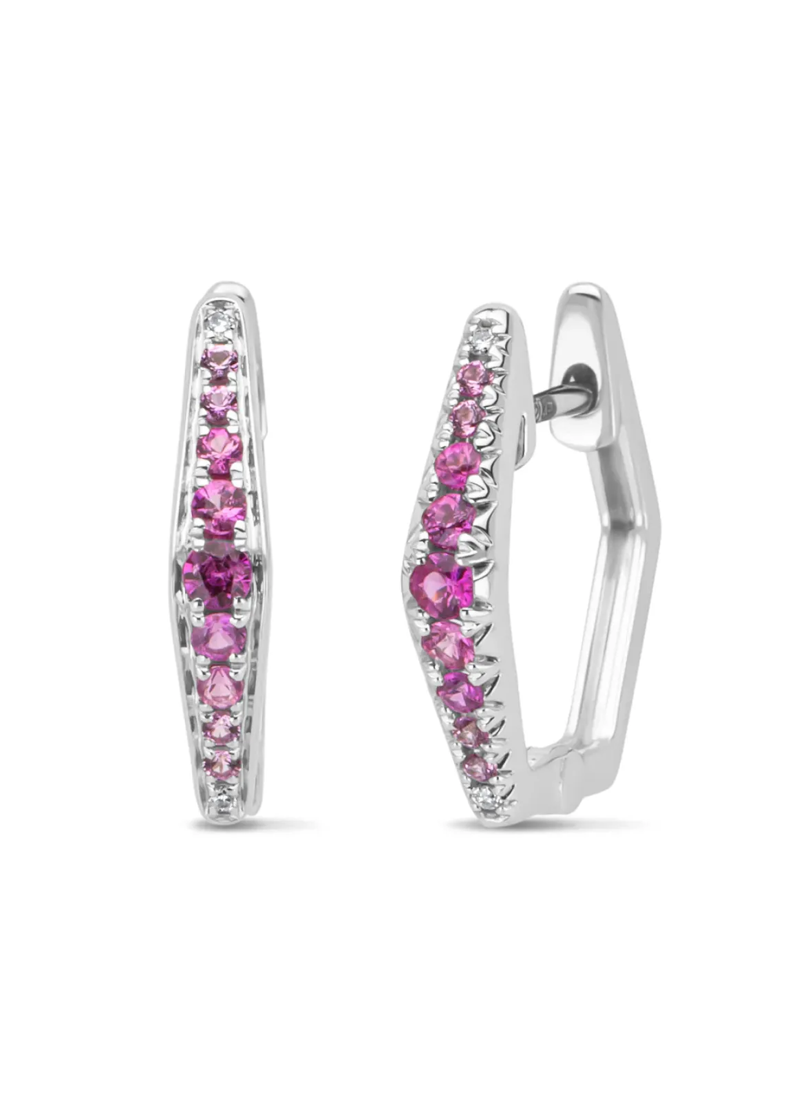 Diamond Point Witgouden Oorsieraden|Oorsieraden Met Kleurstenen<Witgouden oorsieraden, 0.22 ct roze saffier, Ensemble
