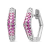 Diamond Point Witgouden Oorsieraden|Oorsieraden Met Kleurstenen<Witgouden oorsieraden, 0.30 ct roze saffier, Ensemble