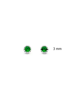 Diamond Point Witgouden Oorsieraden|Oorsieraden Met Kleurstenen<Witgouden oorsieraden, 0.08 ct smaragd, Joy