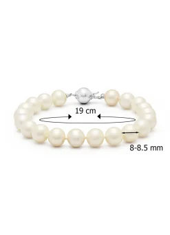Diamond Point Witgouden Armbanden|Parel Armbanden<Witgouden parelarmband Rivièra