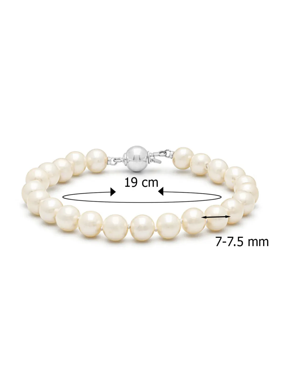 Diamond Point Witgouden Armbanden|Parel Armbanden<Witgouden parelarmband Rivièra