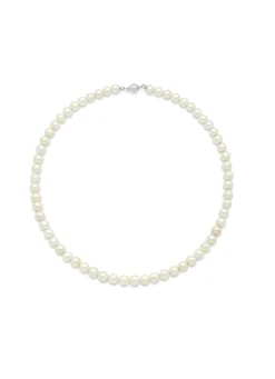 Diamond Point Witgouden Colliers|Parelkettingen<Witgouden parelketting Rivièra