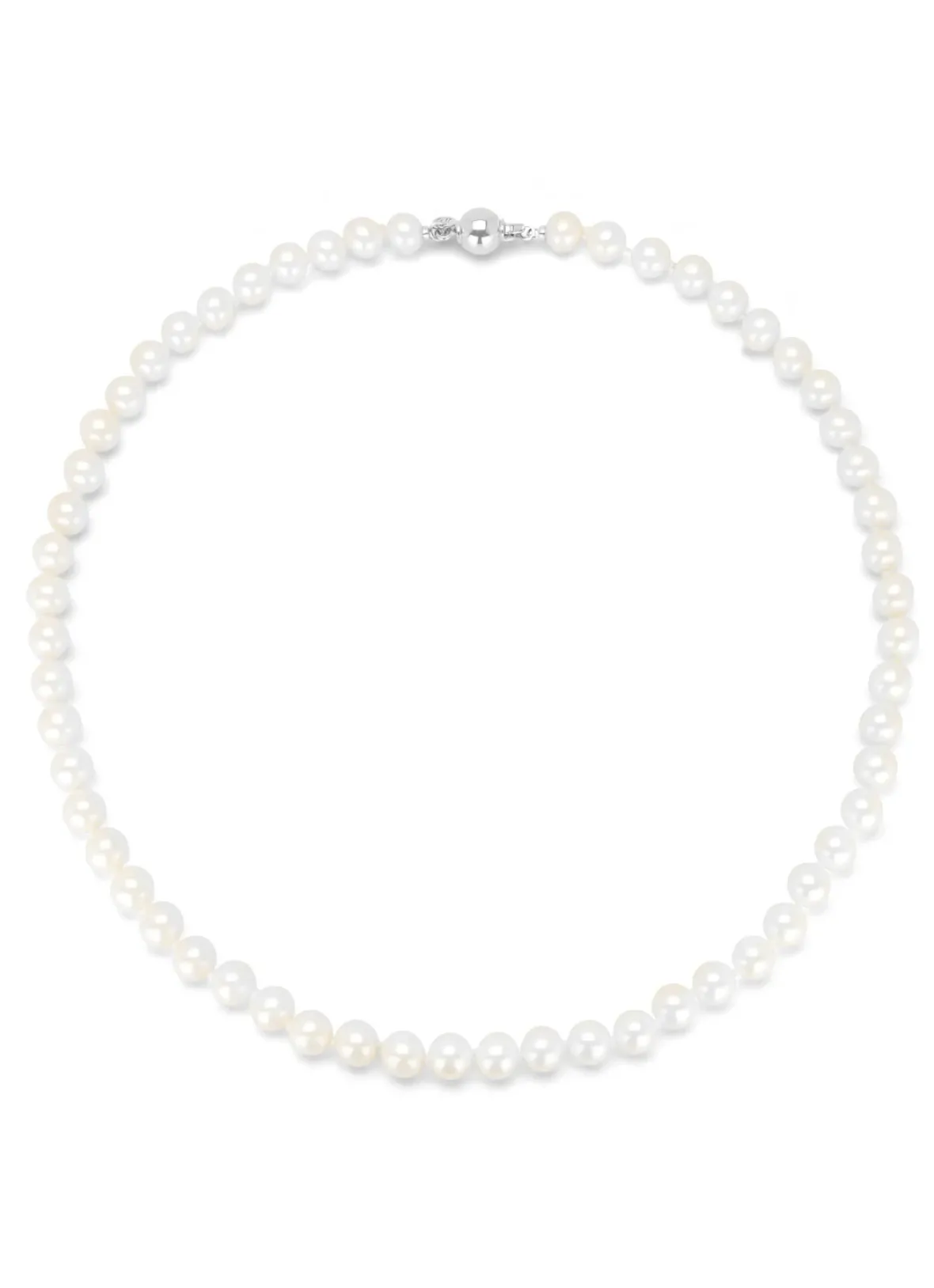 Diamond Point Witgouden Colliers|Parelkettingen<Witgouden parelketting Rivièra