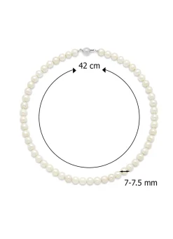 Diamond Point Witgouden Colliers|Parelkettingen<Witgouden parelketting Rivièra