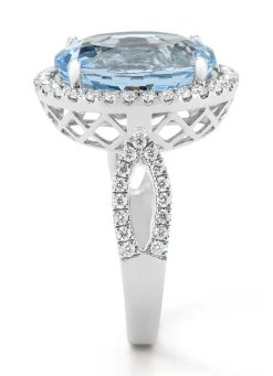 Diamond Point Witgouden Ringen|Ringen Met Kleurstenen<Witgouden ring, 6.86 ct aquamarijn, Gallery