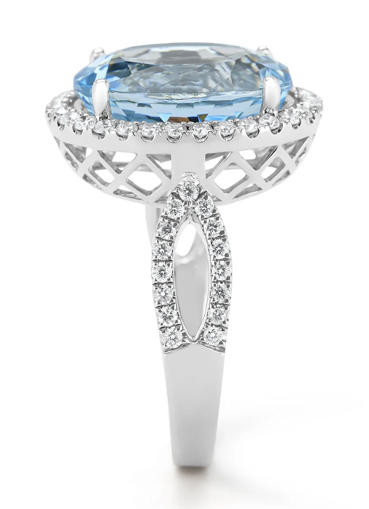 Diamond Point Witgouden Ringen|Ringen Met Kleurstenen<Witgouden ring, 6.86 ct aquamarijn, Gallery