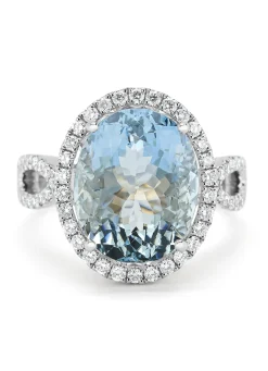 Diamond Point Witgouden Ringen|Ringen Met Kleurstenen<Witgouden ring, 6.86 ct aquamarijn, Gallery